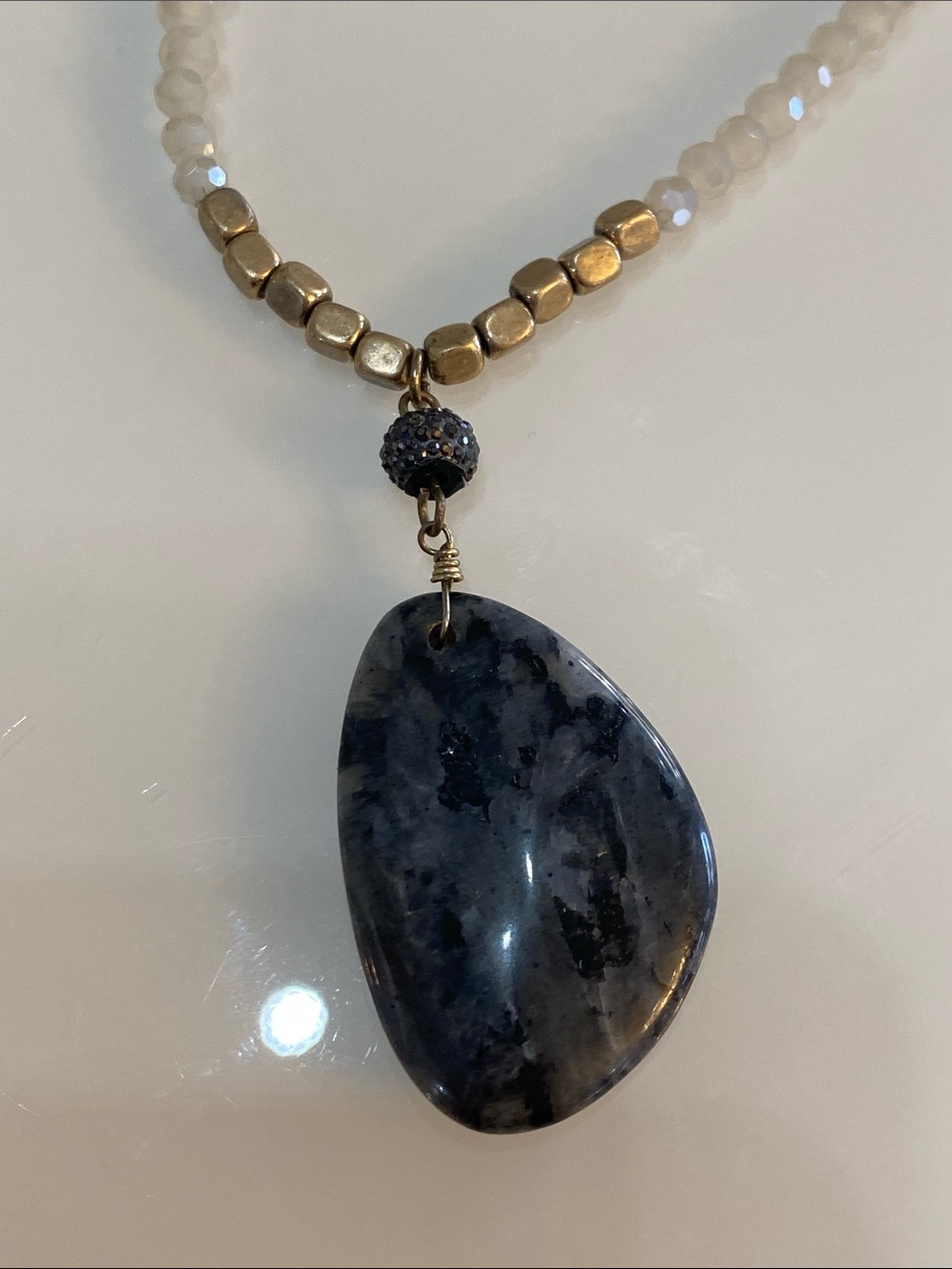 Stone & glass necklace